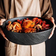 酸菜鱼大盆碗水煮鱼专用碗餐厅酒店香辣蟹陶瓷盘子小龙虾盘子商用