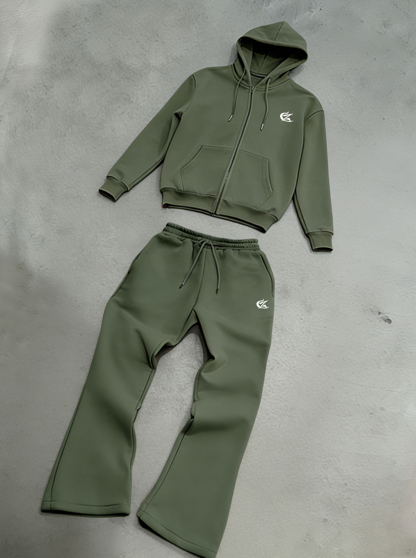Vintage Herren Kapuzenpullover Mit Reißverschluss Und Schlaghose_voghion.com