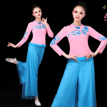 2038 Spring and Summer Square Dance Clothing New Women's Dance Pants Suit Long Sleeve Three-quarter Sleeve Suit Performance Costume