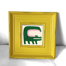 简约柠檬黄做旧实木画框油画外框客厅装饰画相框拼图框挂墙批发