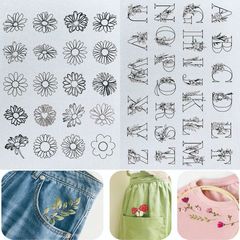 花柄スタイル シャクヤクソース 冷水溶性 無臭 インスタント不織布 プリント粘着刺繍スタビライザー 2枚パック