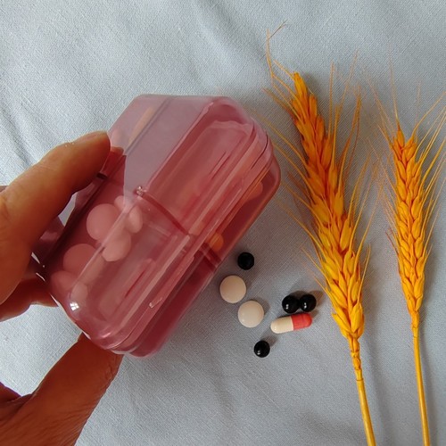 Cross-border new medicine box simple plastic storage box two-layer folding portable medicine box three meals a day plastic box