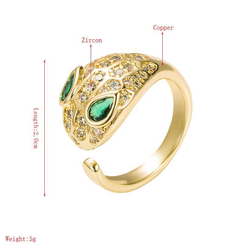 Fashion Golden Snake-shaped Ring display picture 1