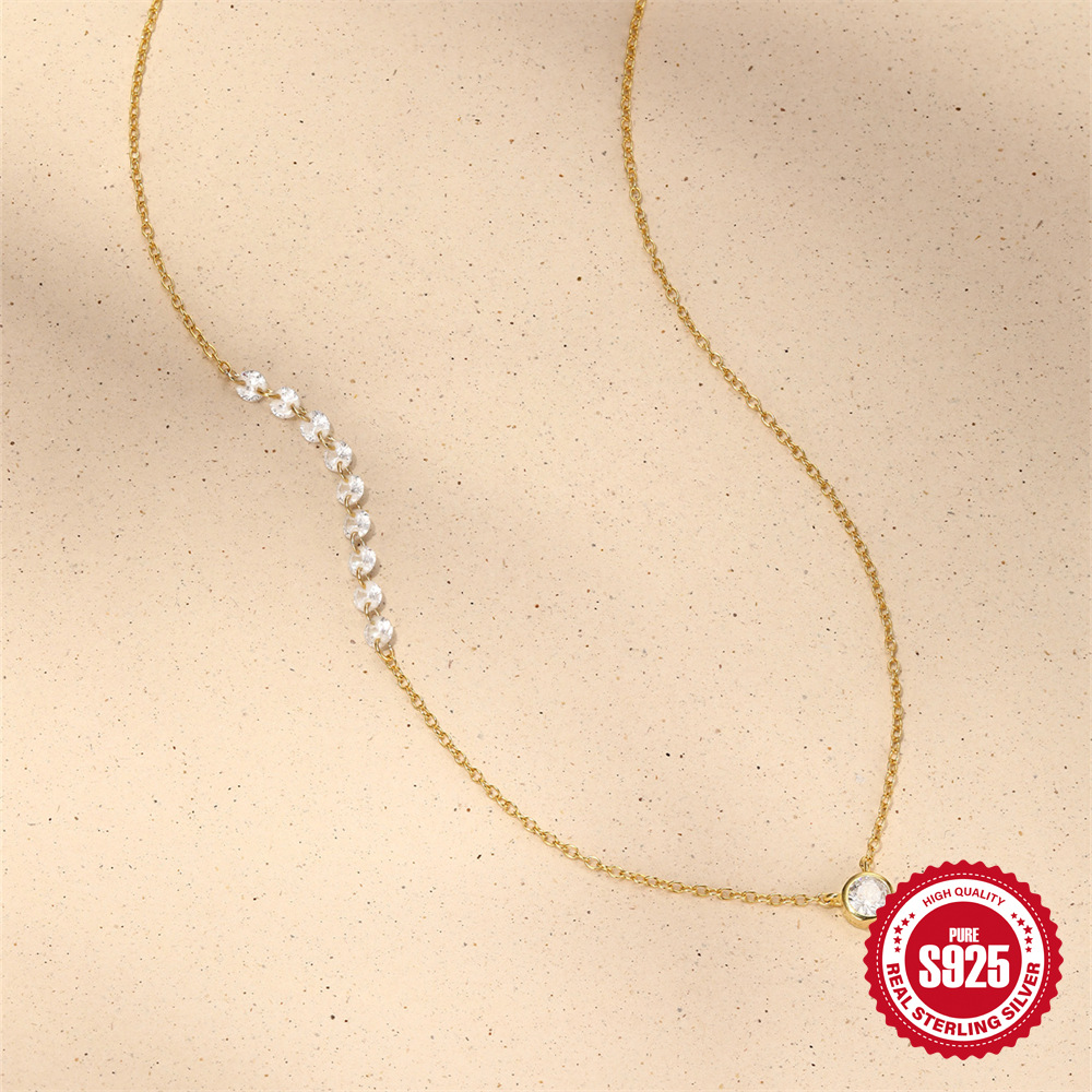 Nueva joyería europea y americana de plata de ley s925 brillante bolso redondo con incrustaciones de circón burbuja pulsera temperamento femenino collar de viaje