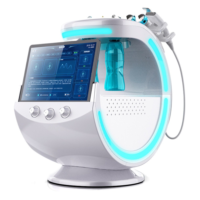 Detección de piel azul hielo inteligente Instrumento de gestión integral Reconocimiento facial inteligente Hidrógeno Ion oxígeno Importación Limpieza Cuidado Instrumento