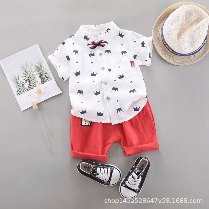 Cross-border children's clothing, new summer styles, boys' summer clothes, baby and toddler sets, short-sleeved sets, two-piece sets, trendy.