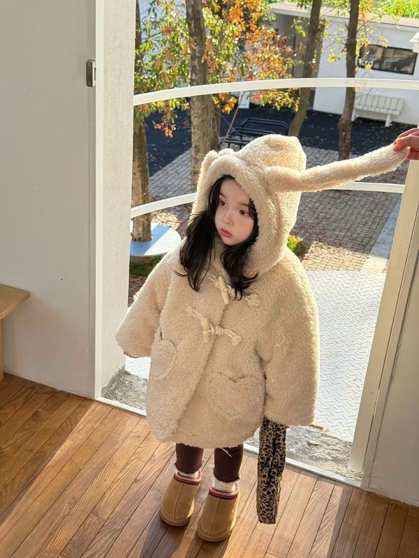 2025女童冬装棉服大衣儿童冬款中长款羊羔绒毛毛外套保暖棉服宝宝|undefined