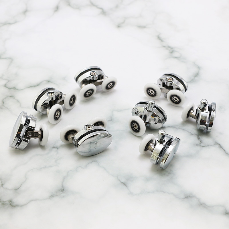 厂家供应滑轮 ABS电镀双孔轮上双下单淋浴房浴室门滑轮批发