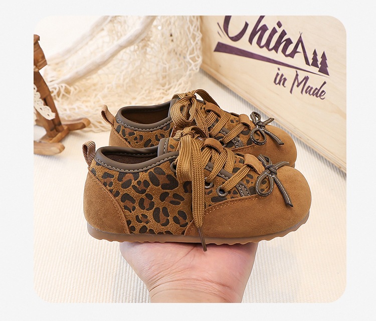 Mädchen Leopard Print Klettverschluss Sneaker Weiche Sohle_voghion.com