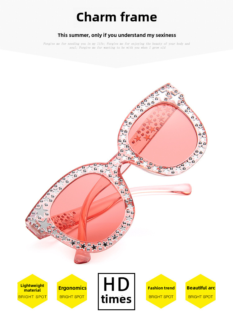Personalized Five-pointed Star Jelly Color Sunglasses Fashion Colorful Ocean Sunglasses Cute Playful Glasses 5035_voghion.com