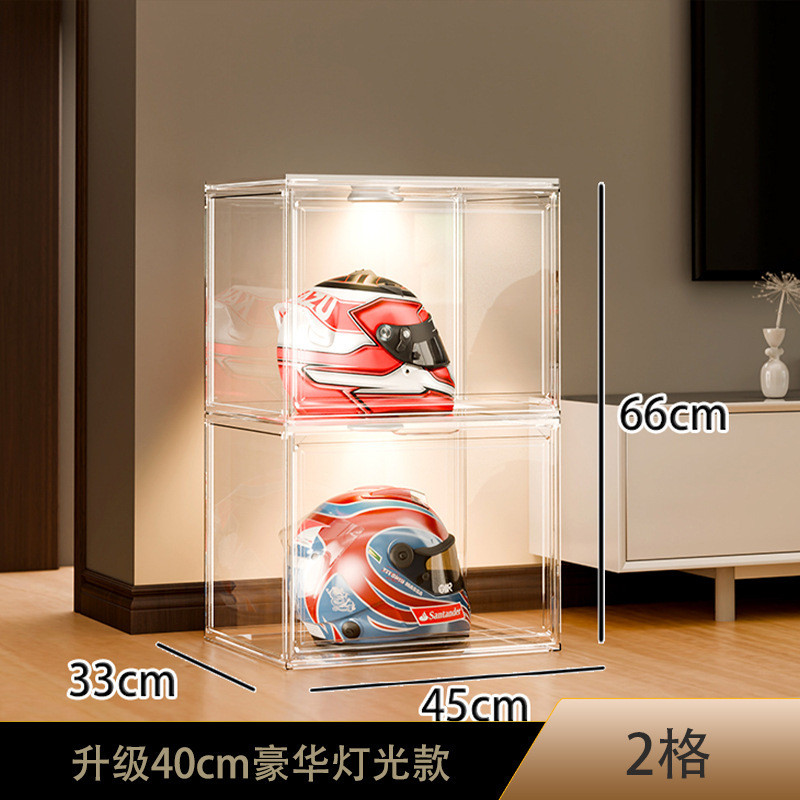 고급스러운 확장 조명 2칸 쇼케이스