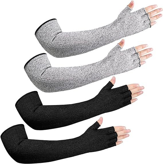 厂家直销 5级防割护臂带五指手套 耐磨抗撕拉护袖 长度均可生产