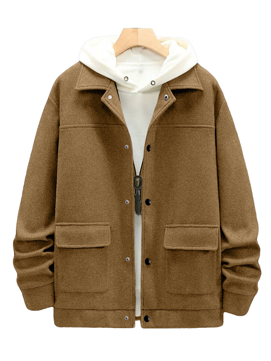Transfronterizos Europa y América Amazon nuevo hombre chaqueta de lana con solapa otoño y invierno británico chaqueta cálida casual versátil