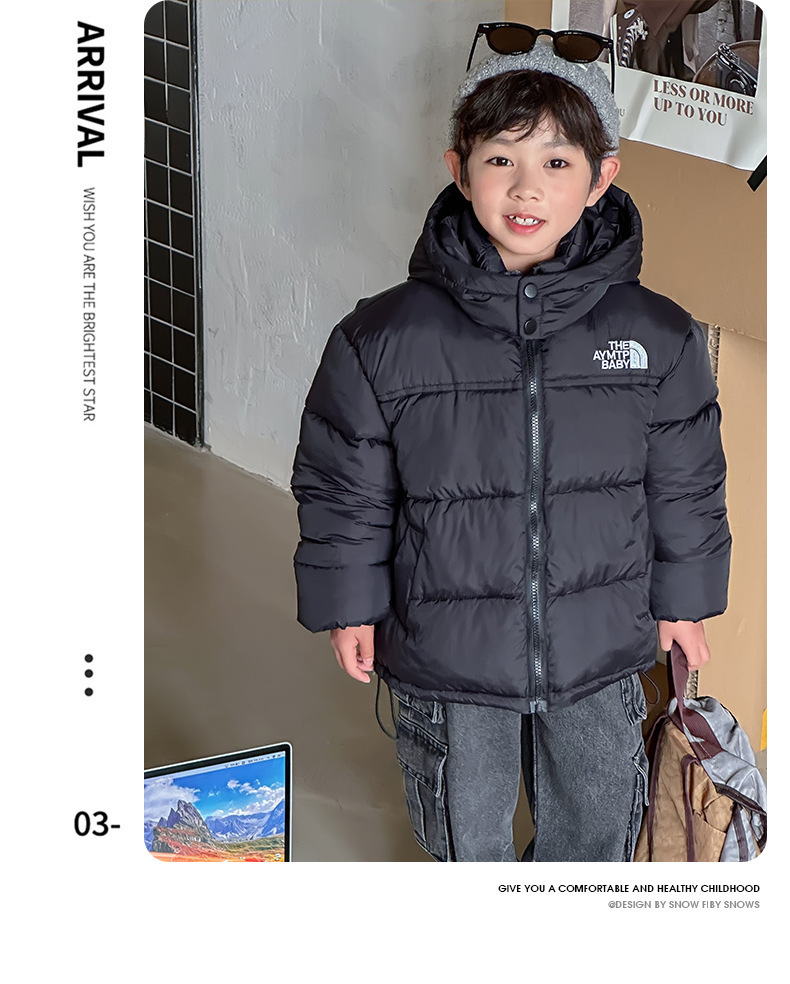 Children's Hooded Down Cotton Jacket For Boys And Girls Winter_voghion.com