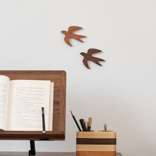 Wholesale creative cute three-dimensional swallow refrigerator stickers wooden magnets magnetic stickers refrigerator animal magnetic stickers message stickers