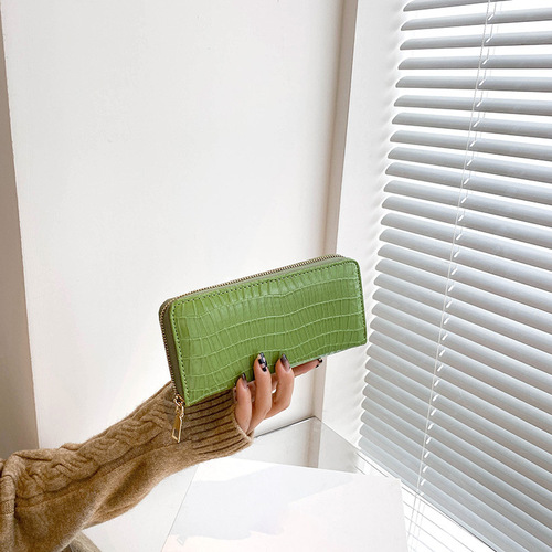 New KOREAN-style women's wallet PU stone pattern medium-length handbag women's simple and fashionable money clip coin and phone bag