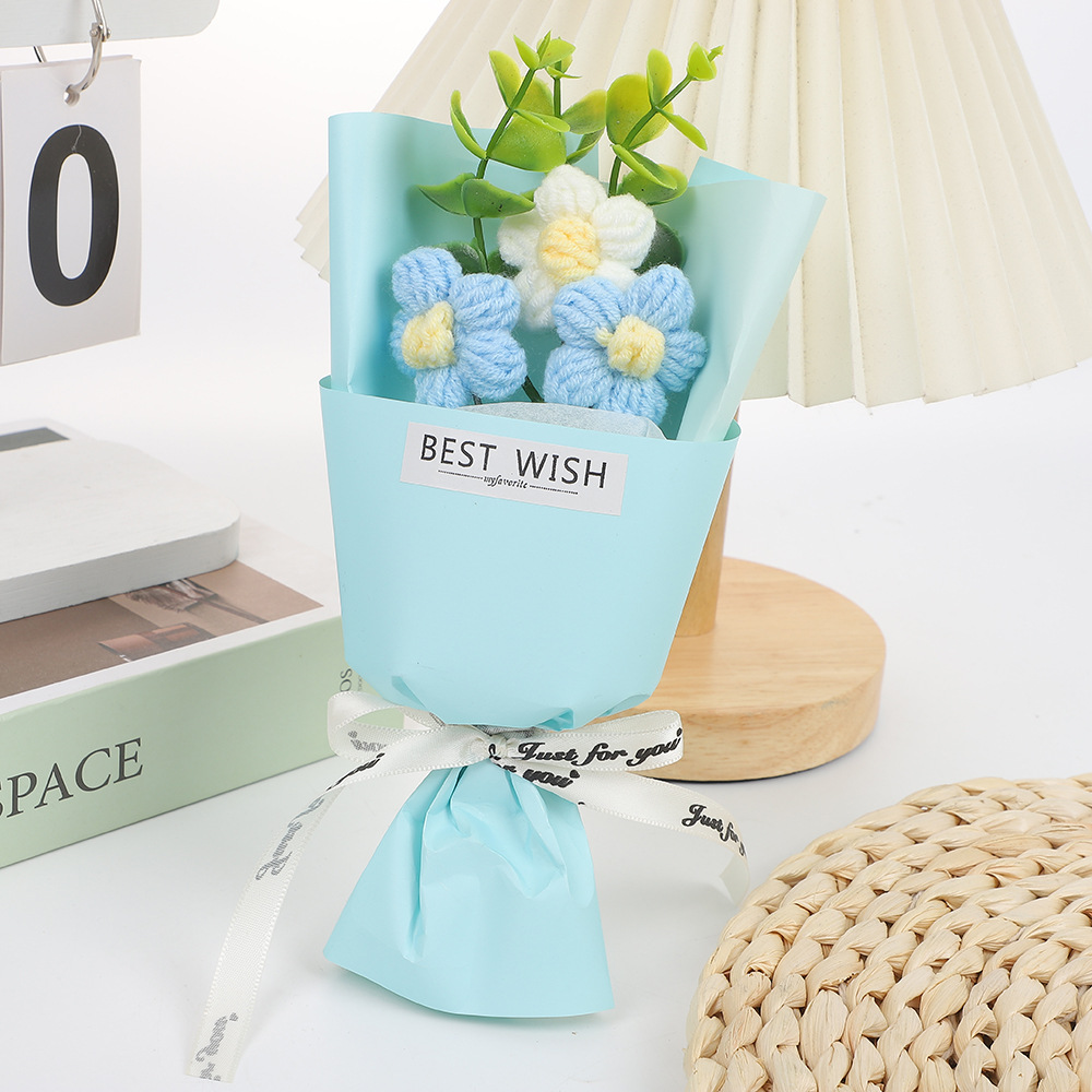 520 San Valentín ins mini bocanadas de lana de punto de imitación pequeño ramo Día de la madre Regalo de cumpleaños de la madre