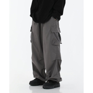 Niche Retro Simple Multi-Pocket Design Sense Workwear Casual Pants Men's Spring and Autumn New Loose Sports Straight Pants Trendy