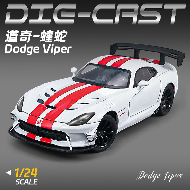 Simulation 1:24 Viper Alloy Supercar Model Car Ornaments with Openable Doors, Pull-Back Sound and Light Gift Collection Simulation 1:24 Viper Alloy Supercar Model Car Ornaments with Openable Doors, Pull-Back Sound and Light Gift Collection
