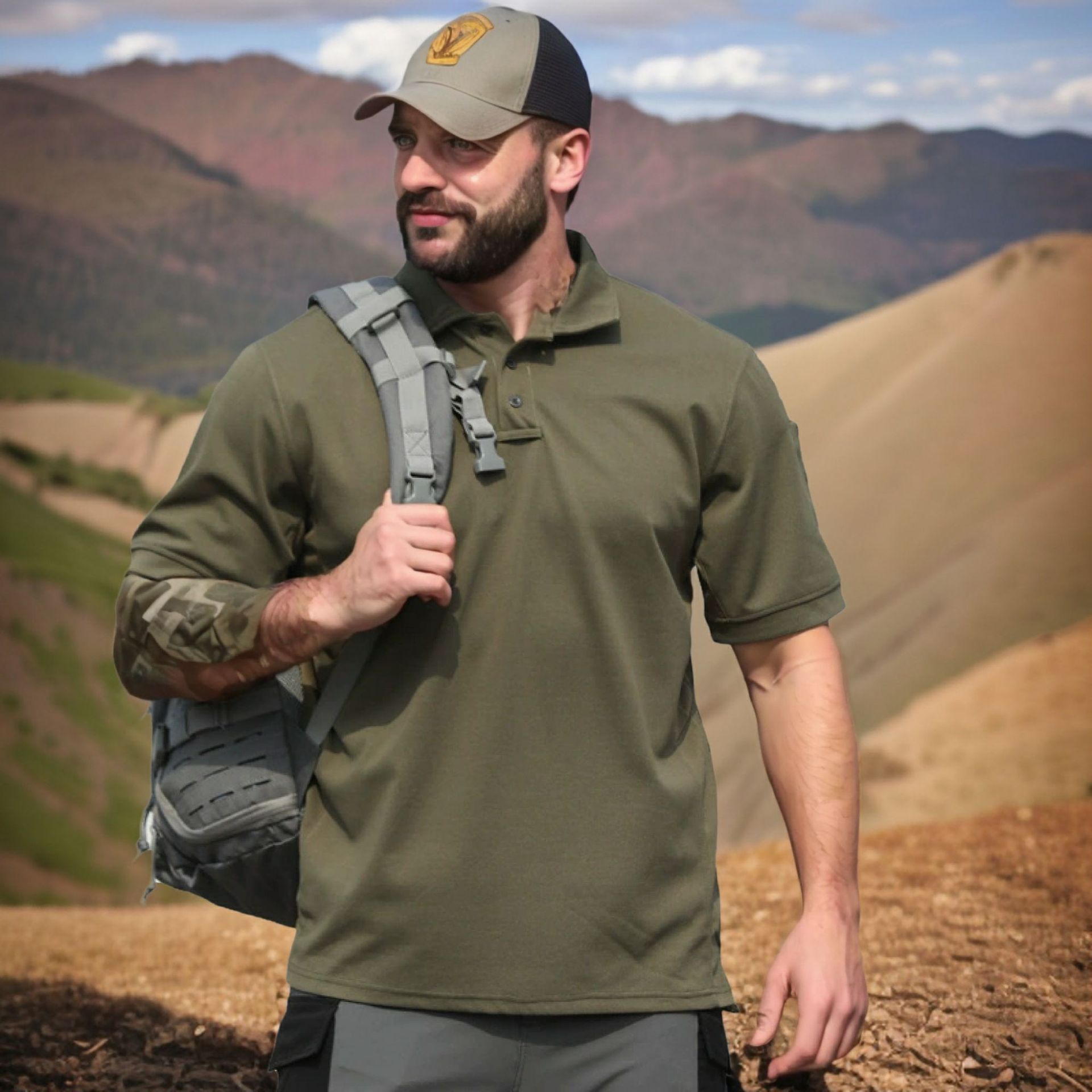 Summer quick-drying breathable military fan POLOT T-shirt