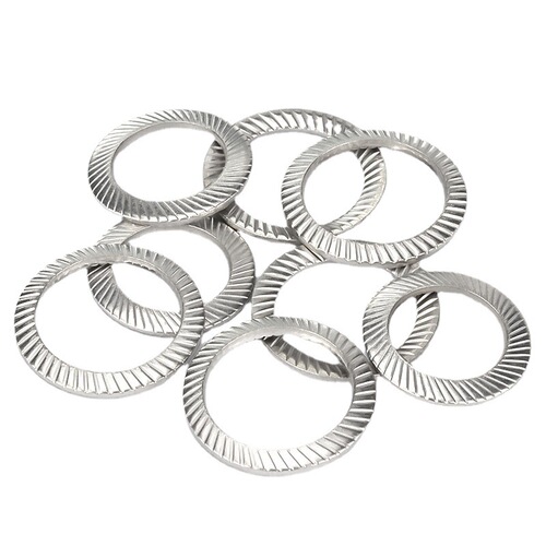304 stainless steel double-sided oblique printed gasket anti-loose anti-slip locking gasket rolled tooth gasket non-return gasket