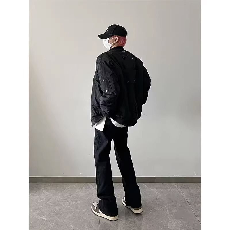 Retro baseball jersey, high arcade workwear jacket, men's spring and autumn design sense, pilot jacket_voghion.com