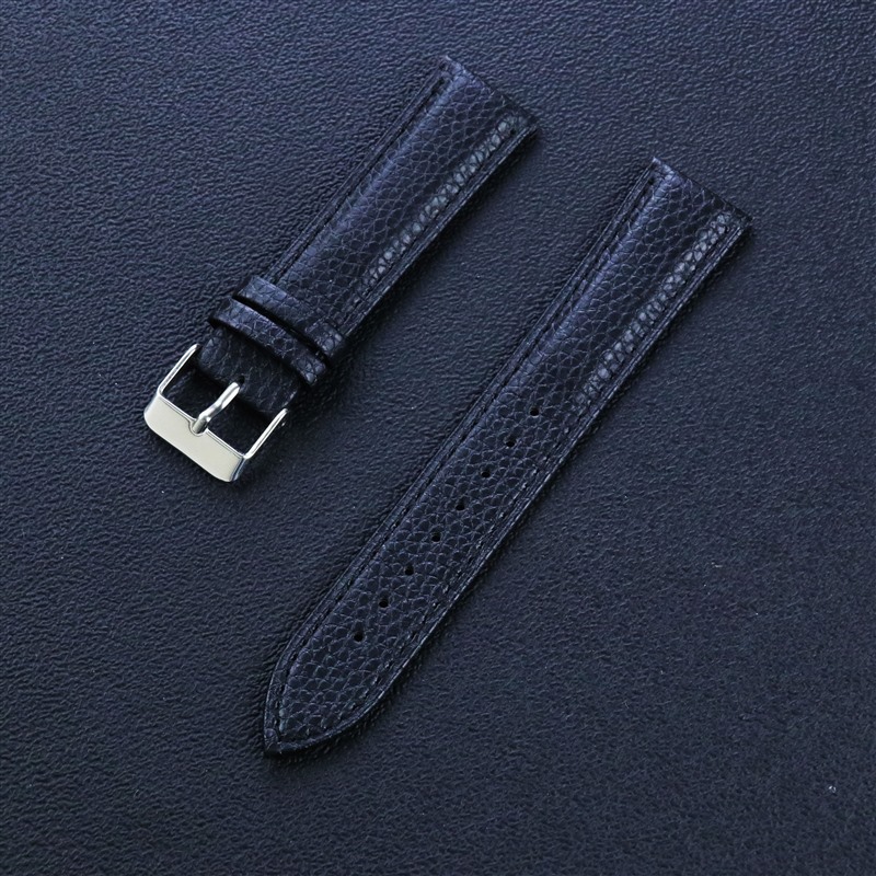 Correa de reloj de cuero genuino con hebilla de textura de lichi, suave, impermeable, duradera, colorida, 10~22 mm, venta al por mayor en stock