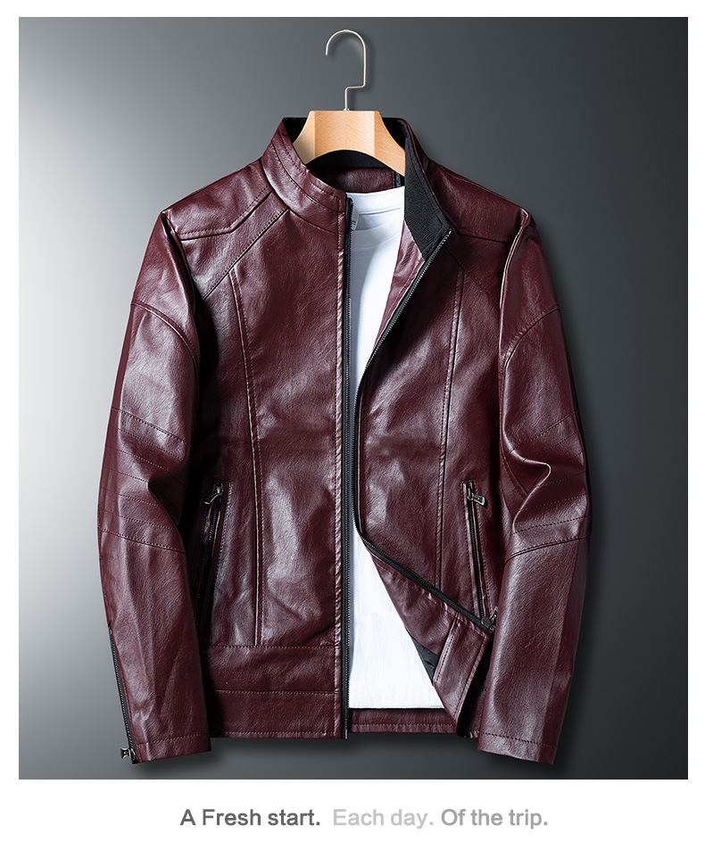 Men's Leather Jacket For Spring And Autumn Trendy Coat_voghion.com