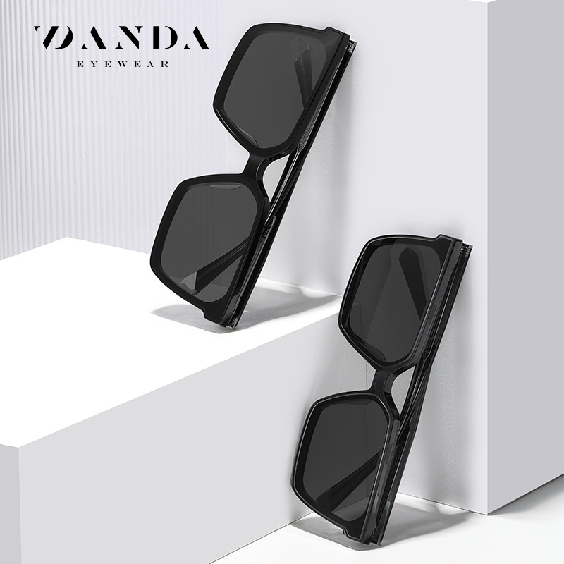 Nueva Placa de gafas de sol de los hombres de gran marco gafas polarizadas PS6607 protección UV Placa de alta calidad hecha a mano gafas de sol de las mujeres