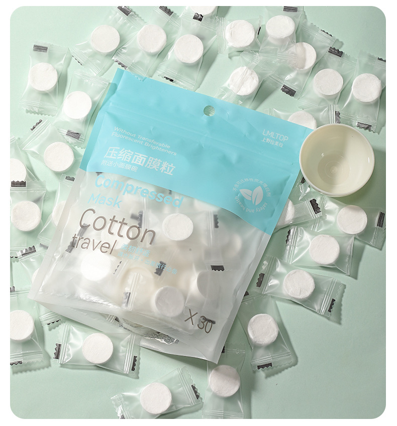 LMLTOP 30-piece compressed mask granule set DIY Beauty tools Non-woven fabric mask Paper Mask Bowl SY437 undefined