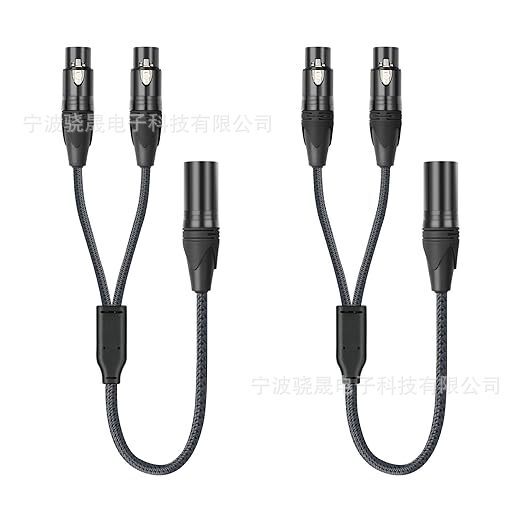 Dual Female Y-Splitter Adapter, Y-Splitter Cable 1 Male 2 Female, 3-Pin Y-Cable