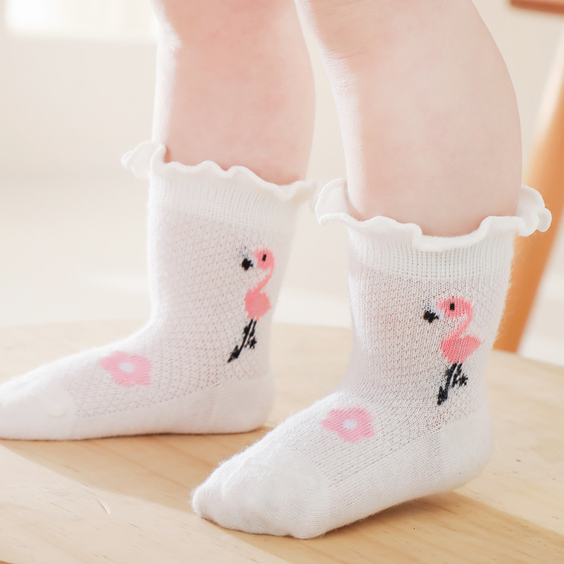 Nuevo verano ultra-Delgado oído de madera calcetines para niños calcetines de malla de algodón para bebés calcetines sueltos transpirables para bebés calcetines de niña