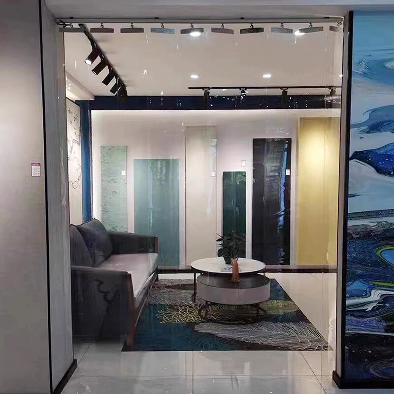 Cross-Border Air-Conditioning Door Curtain Push-Pull Foldableing Partition Curtain Transparent Plastic Pvc Heat Insulation Windshield Shop Commercial Dropshipping