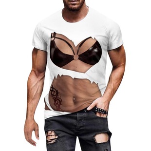 [Picture production] [413 cross-border] men's printed short-sleeved T-shirt
