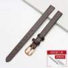 (Upgraded model) Plain dark brown watch strap-rose gold pin buckle==