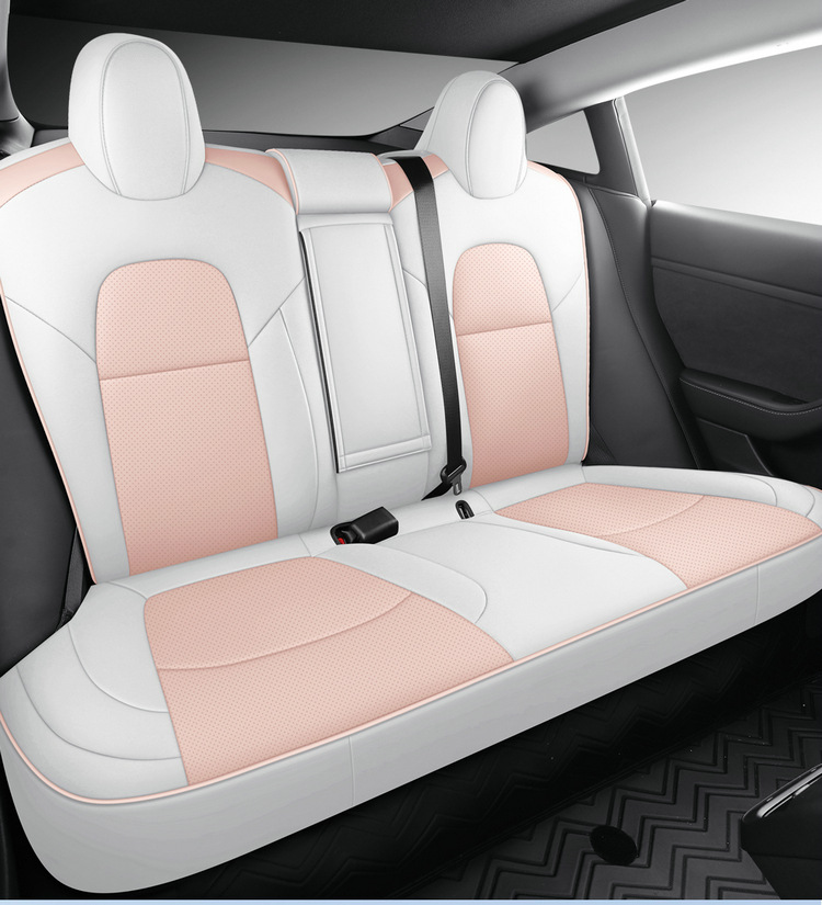Tesla Model 3 Special Nappa Leather Car Seat Cushion, Universal for All Seasons, Fully Enclosed Seat Cover, Breathable Seat Cushion
