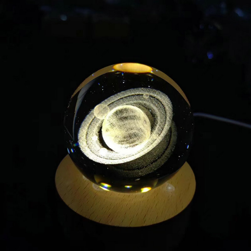 創意発光水晶球小夜灯内彫刻工芸品水晶置物星座球卒業記念品水晶球|undefined