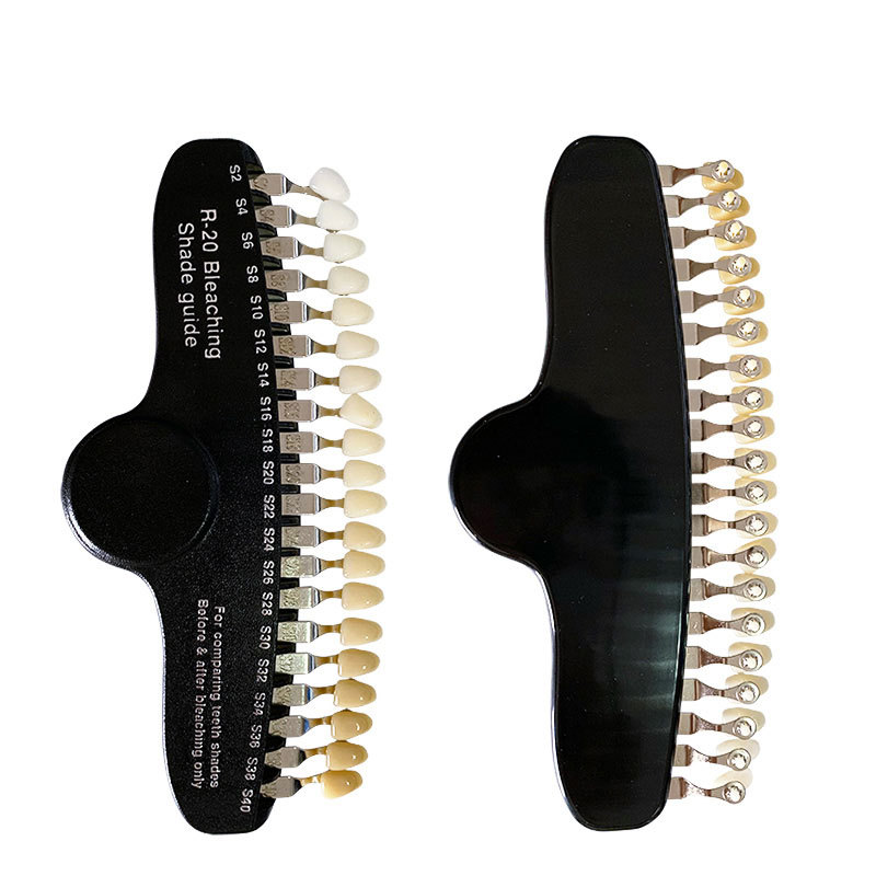 Tablero dental de 27 colores, luz fría, blanqueamiento, tarjeta colorimétrica, caja de cartón, contraste dental cosmético