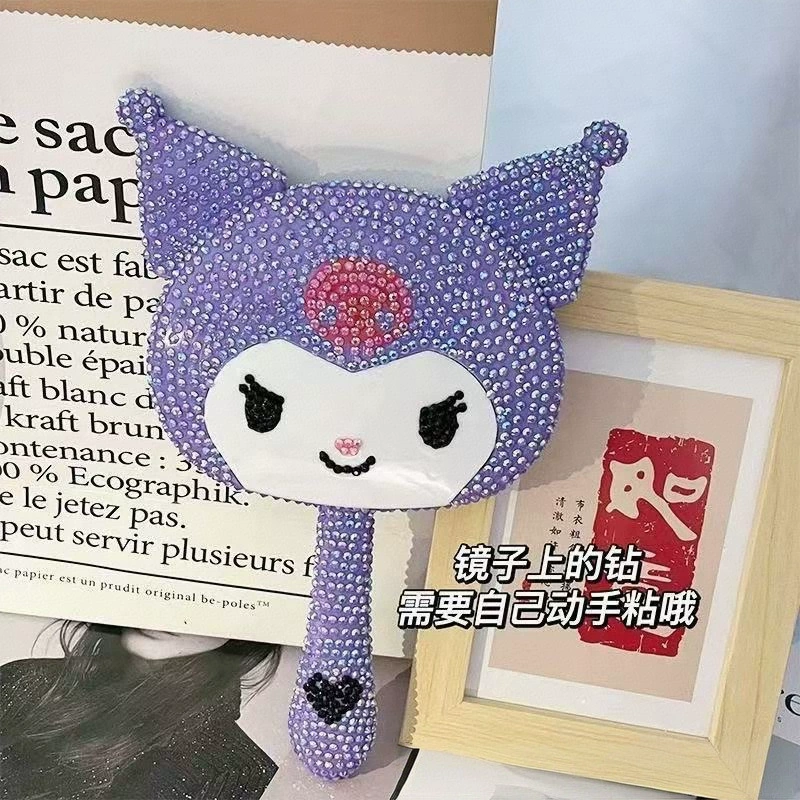 Hello Kitty, мультяшное ручное зеркало для друга, DIY, новая коллекция, украшенное бриллиантами