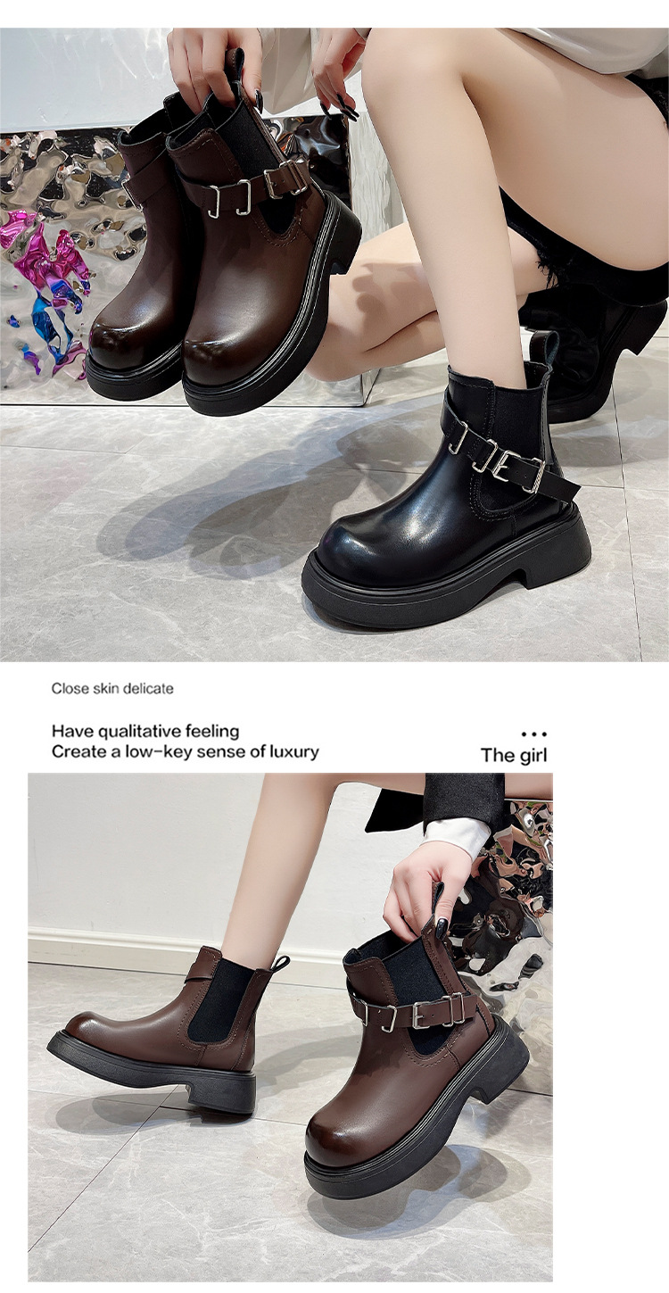 Fashionable Women's Ankle Boots British Style Retro Martin Boots_voghion.com