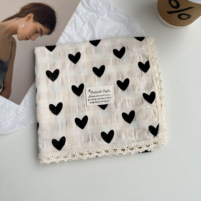 Bufanda cuadrada de encaje de moda de algodón y lino 60*60cm Bufanda de seda de flores de todo fósforo de ocio y arte Decoración fotográfica de vacaciones Accesorios para el cabello