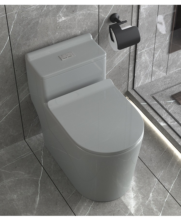 Grey toilet, large-diameter siphonic toilet, colorful and popular toilet, small-sized apartment source factory wholesale one piece undefined