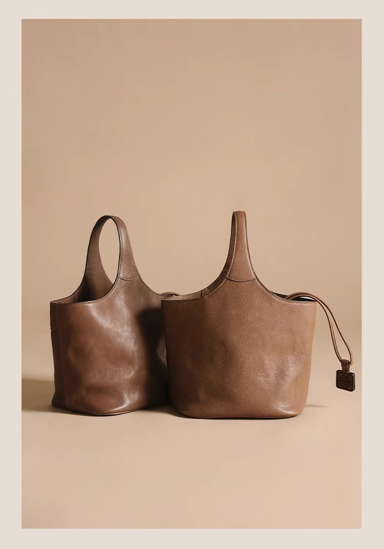 Qiu Zhen – sac à main à bandoulière en cuir véritable de vache tanné, sac panier à légumes de grande capacité pour les déplacements, femme_voghion.com