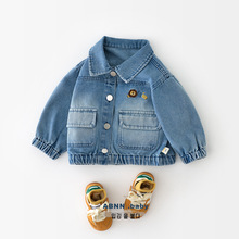 2025韩版儿童秋季砂洗牛仔外套 婴幼童男童磁吸公仔上衣53735