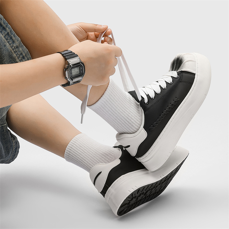 Zapatos casuales deportivos 2025 nuevos zapatos de moda con cabeza de concha de inyección de tinta zapatos de tabla de cabeza grande de corte bajo al aire libre zapatos de hombre de comercio exterior al por mayor