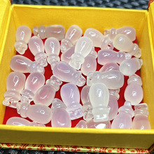 天然玉髓钱袋吊坠 玉兔白玉髓花生小挂件玛瑙饰品diy手链配饰坠子