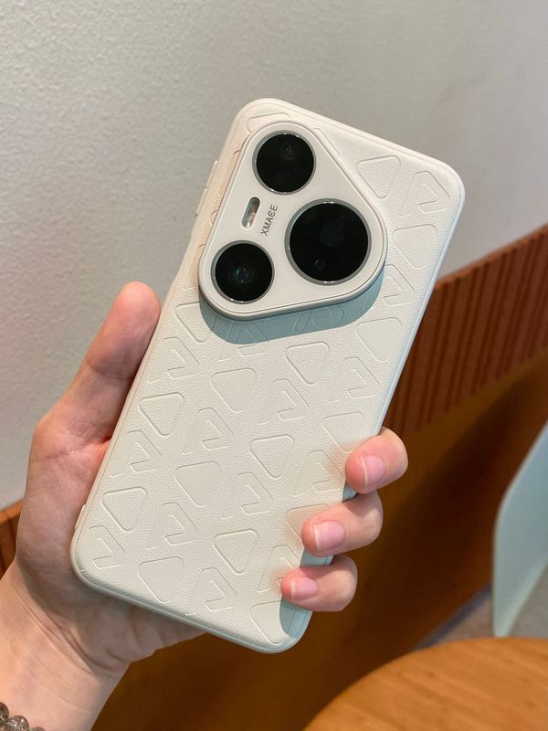 Huawei pura80pro 携帯電話ケースに適した細かい穴の新しい p80 ファッショナブルでシンプルなプレーンレザー落下防止保護カバー|undefined