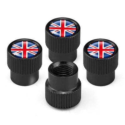 Cross-border car exterior aluminum alloy British flag valve cap valve cap creative air nozzle cover car exterior