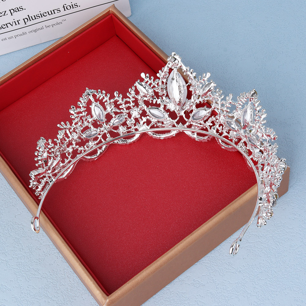105g Weight Crown Hair Accessories Type Crystal Inlay Material 1 Piece Quantity Daily, Party Occasion Alloy Material Crown Pattern Women's Gender Hollow Out, Inlay Design Shiny, IG Style Style Women's IG Style Shiny Crown Alloy Hollow Out Inlay Crystal Crown 7