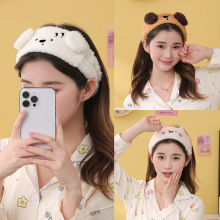 小狗假日卡通束发带吸水速干月子头巾洗脸头带女生卸妆发套跨境